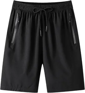 Boys Running Shorts Quick Dry Lightweight Athletic Shorts with Zipper Pockets for Workout Gym Training Outdoor