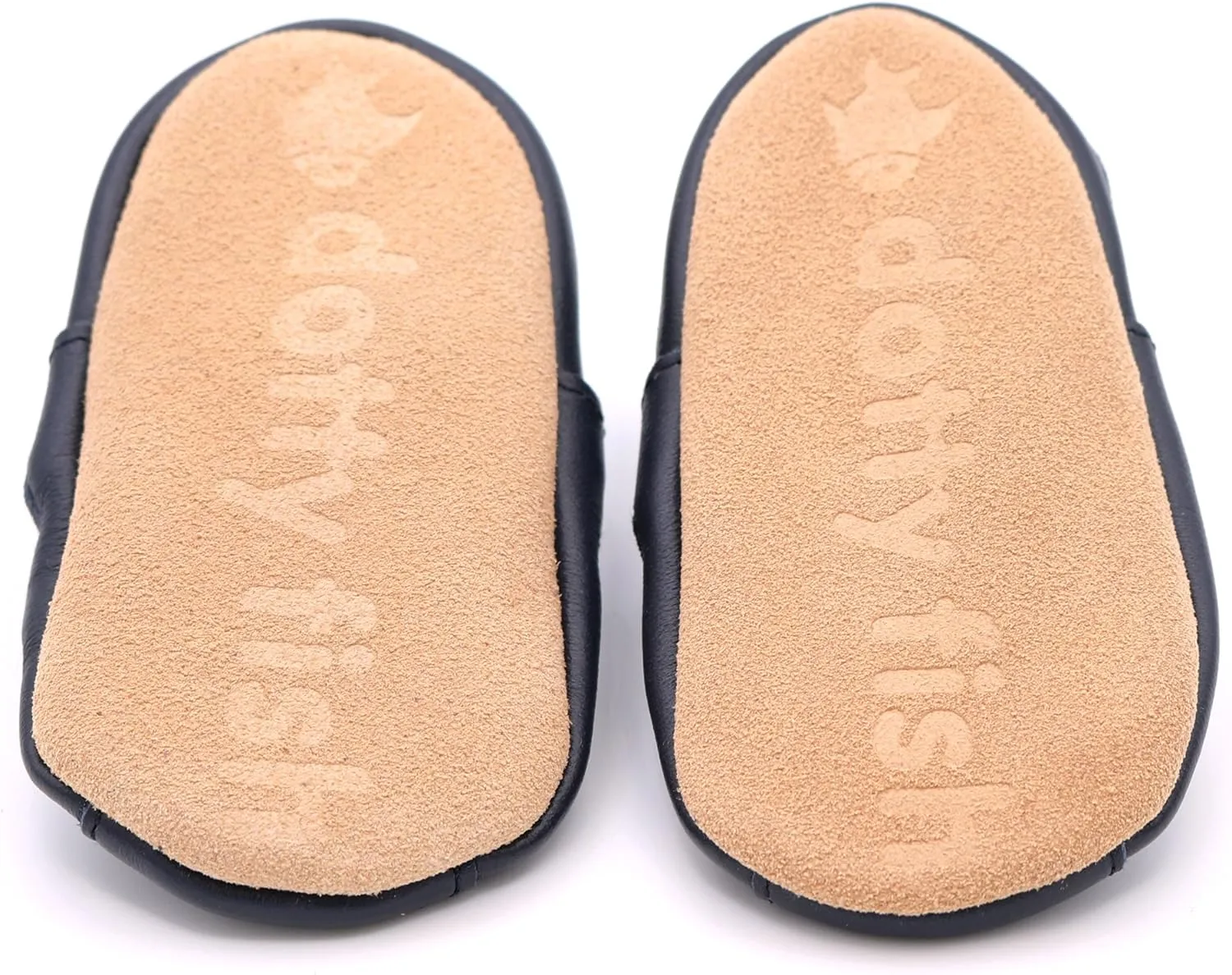 Dotty Fish Infant and Toddler Soft Leather Sandals ?C Barefoot-Friendly, Non-Slip Suede Sole, Podiatrist Recommended, Breathable Baby-Safe Leather, British Brand ?C Fits 0?C4 Years