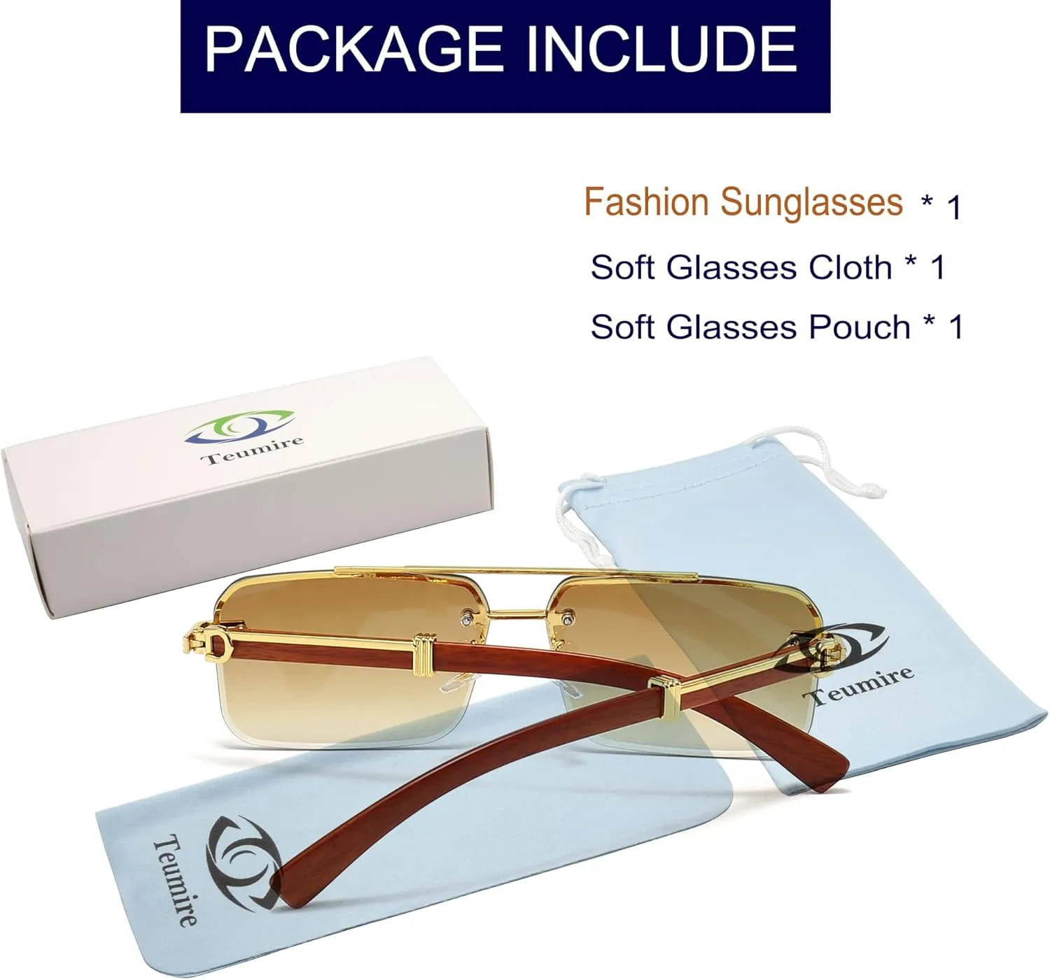 Fashion Rimless Rectangle Sunglasses Mens Womens Frameless Square Sun Glasses UV 400