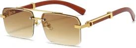 Fashion Rimless Rectangle Sunglasses Mens Womens Frameless Square Sun Glasses UV 400