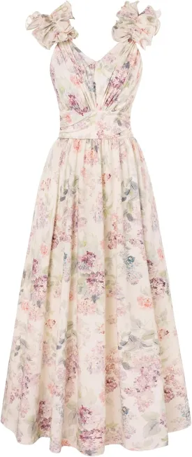 GRACE KARIN 2025 Women's Summer Floral Print Dress Sleeveless Casual Flowy Sundress A Line Ruffle Wedding Guest Outfit