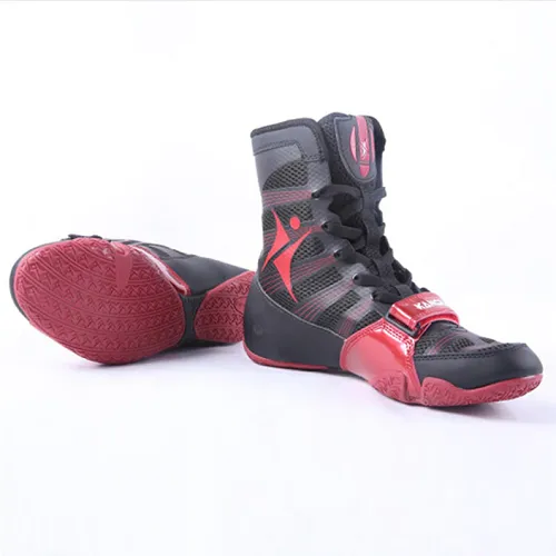 Kangrui Pro High Top Boxing Shoes Black
