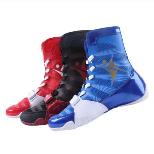 Kangrui Pro High Top Boxing Shoes Black