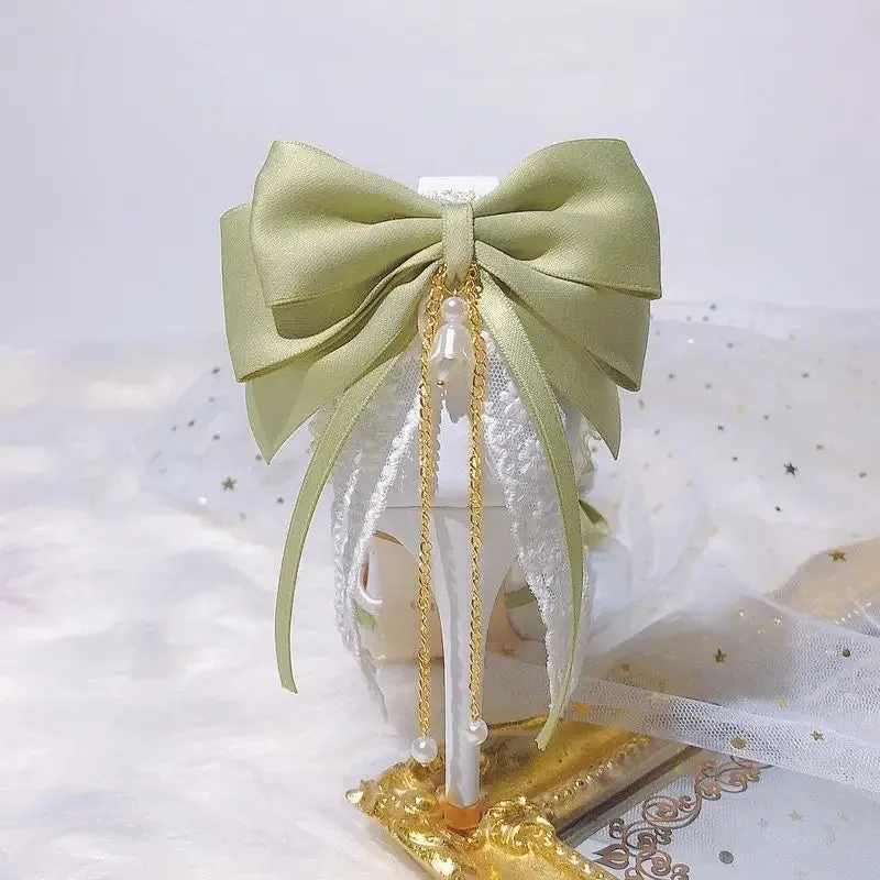 Lolita High Heels for Women Pearl Lace Green Designer Shoes High End Knot Bridal Shoes  Fashion Women Trending