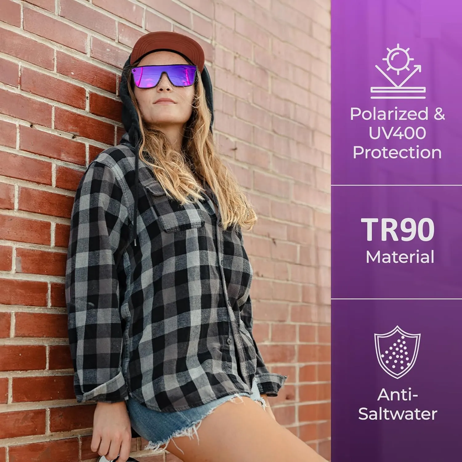 NEVEN Legend TR90 UV Polarized Sunglasses for Men & Women - Timeless Square Glasses for Sports