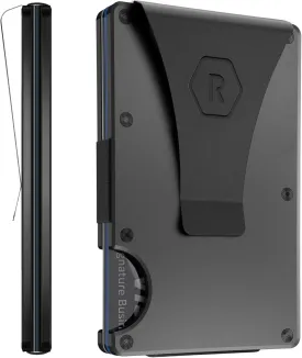Ridge Wallet for Men - Slim Minimalist Compact Wallet and Card Holder, RFID Protected Front Pocket Wallets for Men with Integrated Money Clip (Gunmetal Titanium)