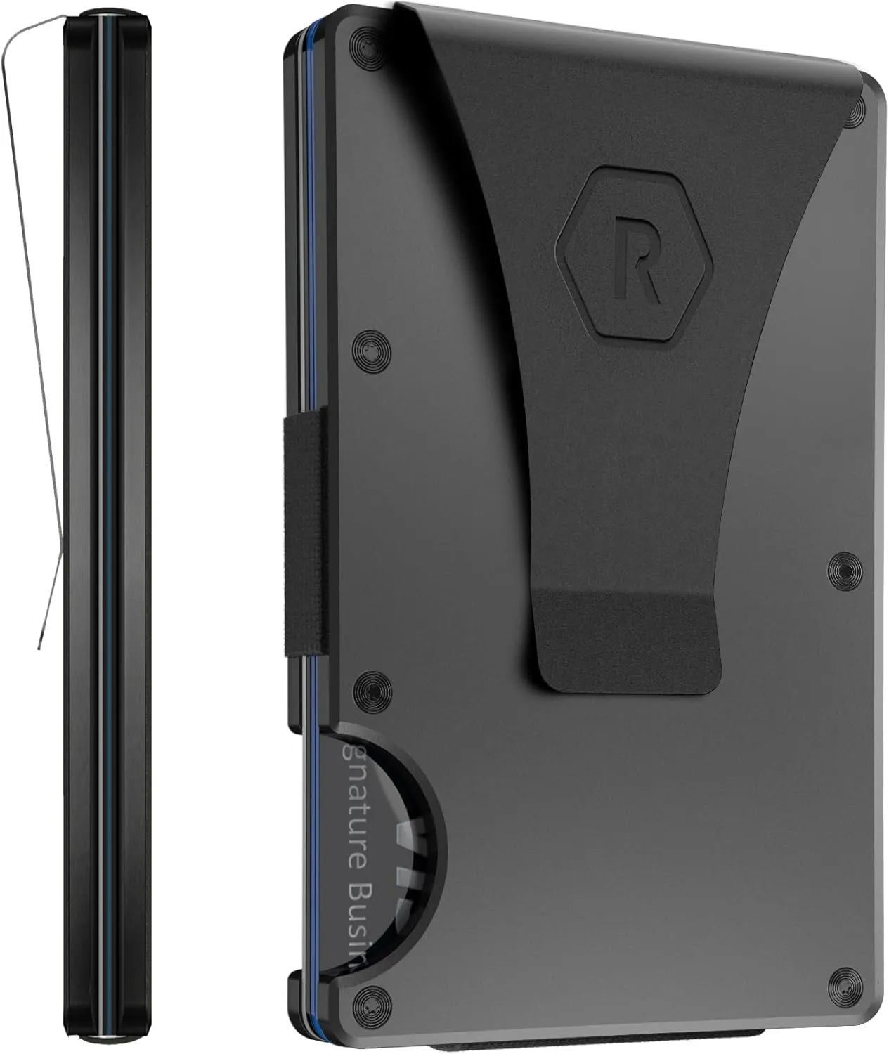 Ridge Wallet for Men - Slim Minimalist Compact Wallet and Card Holder, RFID Protected Front Pocket Wallets for Men with Integrated Money Clip (Gunmetal Titanium)