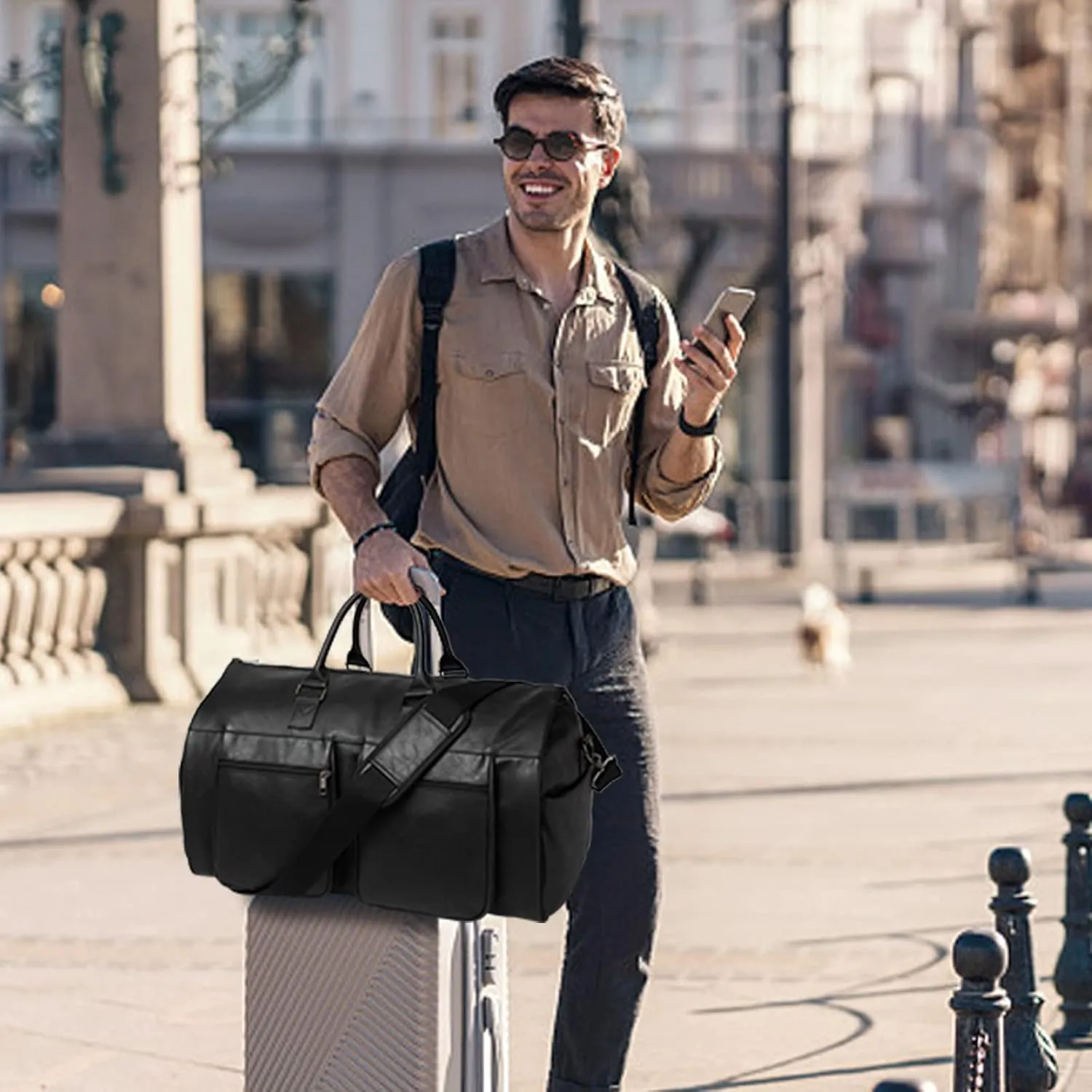 seyfocnia Convertible Travel Garment Bag,Carry on Garment Duffel Bag for Men Women - 2 in 1 Hanging Suitcase Suit Business Travel Bag
